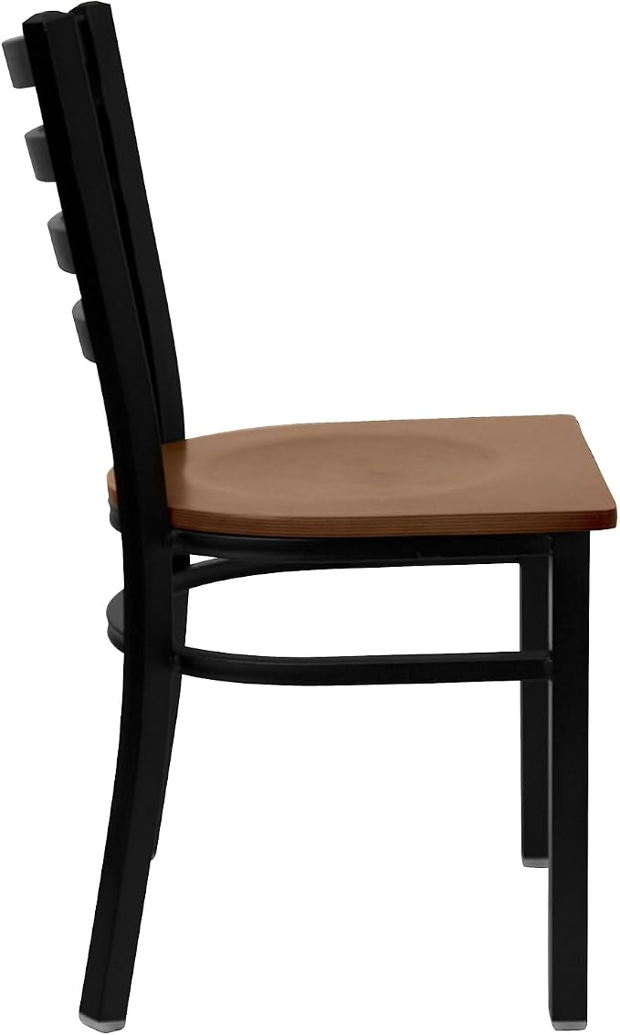 Flash Furniture 2 Pack HERCULES Series Black Ladder Back Metal Restaurant Chair - Image 7