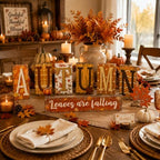 Threehoney 8 Pcs Fall Table Decor, Autumn Leaves Are Falling Primitive Sign - Image 4