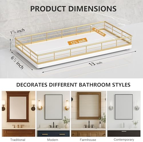 Toilet Paper Basket Organizer, Oak Wood Toilet Tank Tray with Metal Frame - Image 6