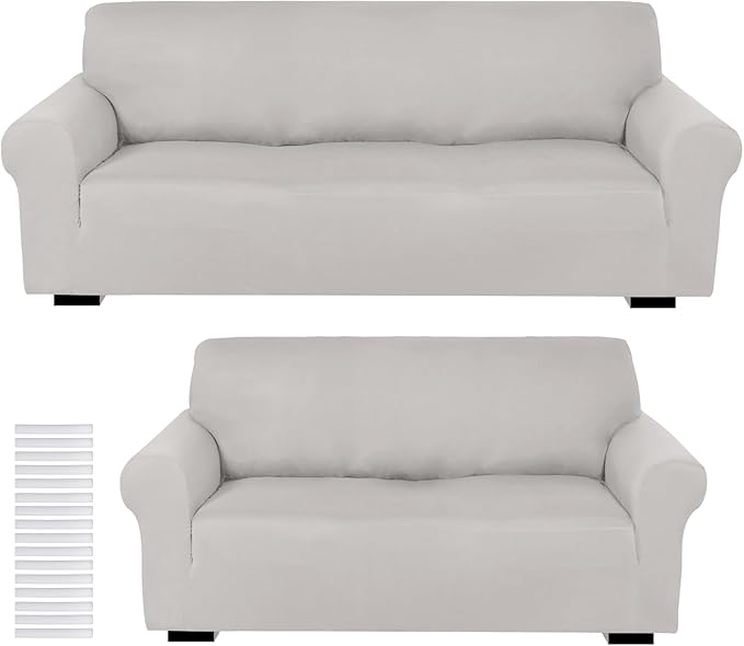 Peryiter 2 Pcs Sofa Covers Couch and Loveseat Covers Set Stretch Sofa Slipcover by Peryiter