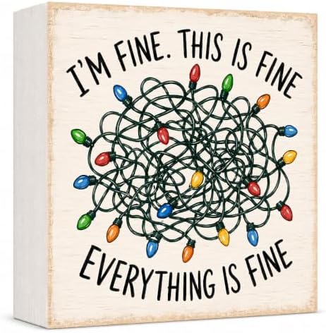Christmas Decorations I'm Fine This Is Fine Funny Christmas Lights Sign by GUDIO