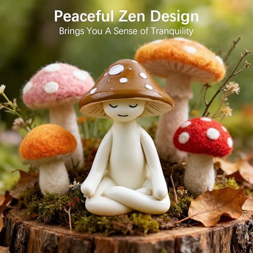 Mushroom Decor, Cute Resin Mushroom Statue, Home Garden Decor - Image 2