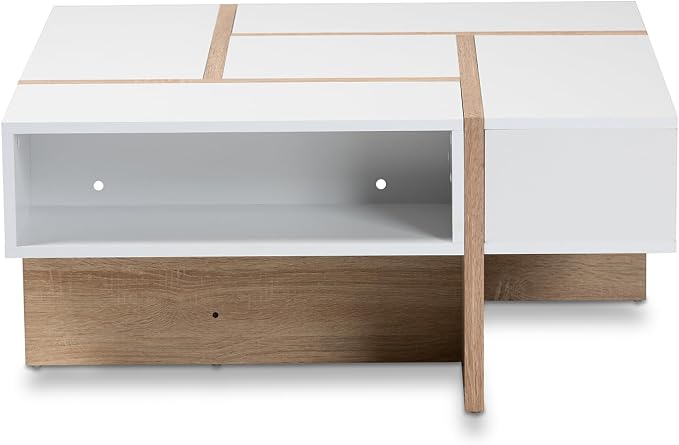 HomeStock White and Oak Coffee Table - Image 4