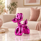 Glossy Balloon Dog Statue Home Decor Modern Art Funky Statues for Coffee Table and Kitchen Figurines Living Room Decor Trendy Color Scheme Room Decor Aesthetic (6.6*6.6*2.8inch, Rose red) - Image 2