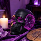 Black and Purple Resin Skull Figurine Statue. Good Gifts for Skull Lovers - Image 4