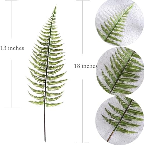 Artificial Fern Leaves Stems, Fake Ferns Leaf Plants Plastic Foliage Shrubs Bushes Plant Faux Greenery Stem for Home Garden Outdoor Indoor Wedding Bouquets DIY Décor Flowers Wreath Decoration 10 Pack - Image 4