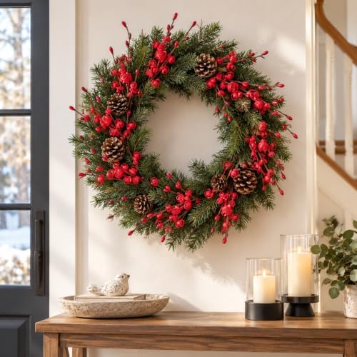 5Pcs Red 29.5" Artificial Jasmine Flowers for Christmas DIY Wreath Decor - Image 5