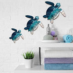 Bucherry 3 Sizes Wooden Sea Turtle Wall Decor Turtle Wall Art,Dark Blue by Bucherry