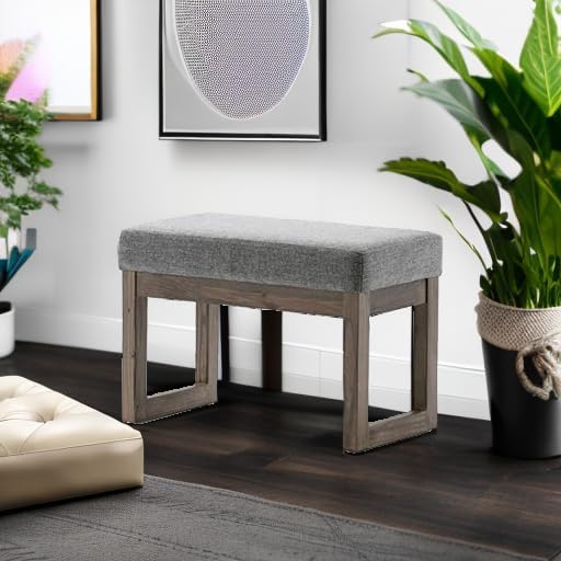 SIMPLIHOME Milltown Small Ottoman Bench - Image 6