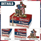Geelin 4 Pcs Memorial Day Patriotic Table Decoration Wooden Book Stack Sign - Image 4