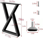 28 Inch Metal Table Desk Legs, Heavy Duty DIY Industrial Furniture Legs - Image 6
