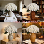 Kimura's Cabin 6pcs White Hydrangea Artificial Flowers Silk Fake Flowers - Image 4