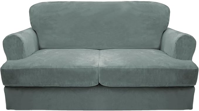 CUCRAF T Cushion Sofa Cover 3 Piece Loveseat Slipcovers, Soft Thick Velvet by CUCRAF