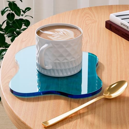 Acrylic Coaster for Desk, Clear Bar Drink Coaster, Clear Cloud Shape Coffee Cup Coaster, Perfect for Tabletop Protection and Accessories Display. by Leadiy