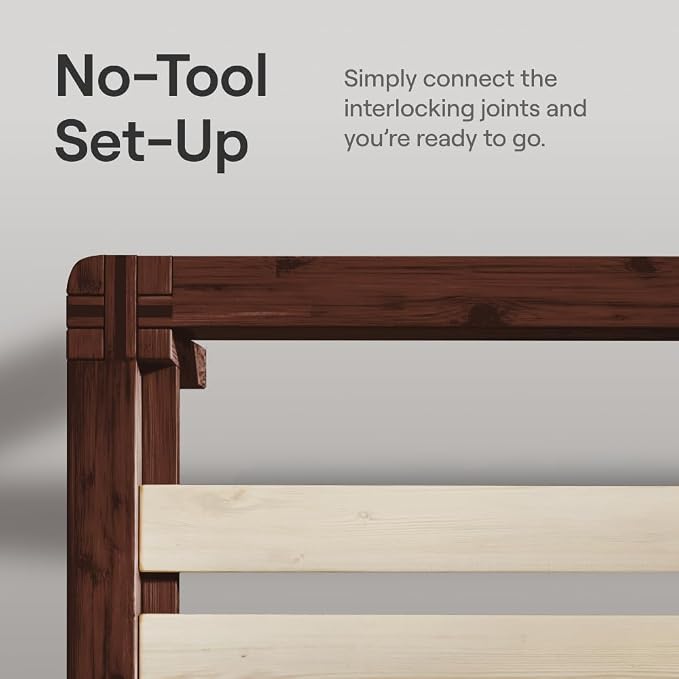 Nectar Bamboo Platform Bed Frame & Upholstered Headboard - Image 6