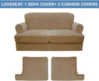 CUCRAF T Cushion Sofa Cover 3 Piece Loveseat Slipcovers, Soft Thick Velvet - Image 5