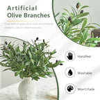 5 PCS 18 Inch Olive Tree Branches Greenery Stems Artificial Plants Faux Olive Branch for Vase Realistic Green Stem Home Decor Indoor - Image 4