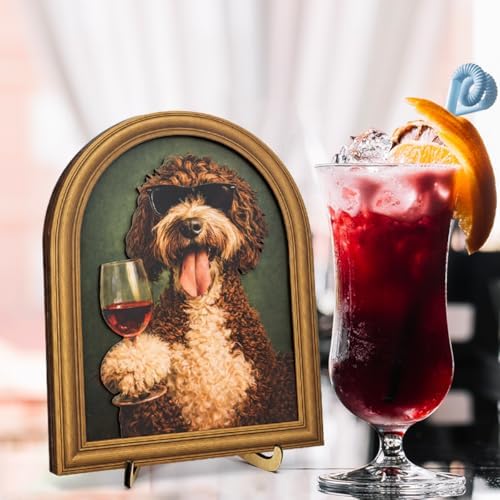 3D Funny Gentleman Dog Wall Art Sign for Bar Decor, Drinking Dog Portrait Wall Decor, 8x10 Inch - Image 4