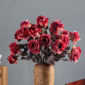 Artificial Flowers Artificial Roses 23.2In Fake Roses Long Stem Artificial Flowers for Tall Vase Silk Rose Suitable for Indoor Decoration Wedding Party Decor DIY Bouquet Autumn (20PCS,Red) by ENALGRE
