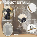 CUANFDDSF Vintage Black Poodle Oval Wall Art Decor, Poodle Gifts for Women Wall Hanging Decor, Cottage Core Farmhouse Lakeside Dog Duck Framed Canvas Prints for Home Bedroom Living Room, 8.6x11.4 Inch - Image 7