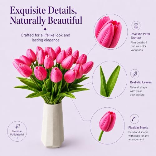 Mandy's 20pcs Artificial Pink Tulips - Image 4