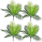 Artificial Palm Plants, Fake Tropical Palm Tree Shrubs Plastic Greenery Decor for Outdoor Indoor Home Garden Verandah Party Wedding Table Centerpieces DIY Christmas Decoration Planter Filler 4 Pack by LOVENIMEN