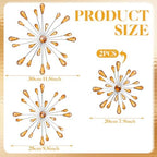 Hicarer 4 Pcs Starburst Wall Decor, Bling Metal Wall Art, Amber - Image 4