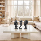 aboxoo 3 Pcs Thinker Statue, Silence is Gold Abstract Resin Art Figurines - Image 6