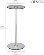 mDesign Glass Top Side/End Drink Table - Image 3