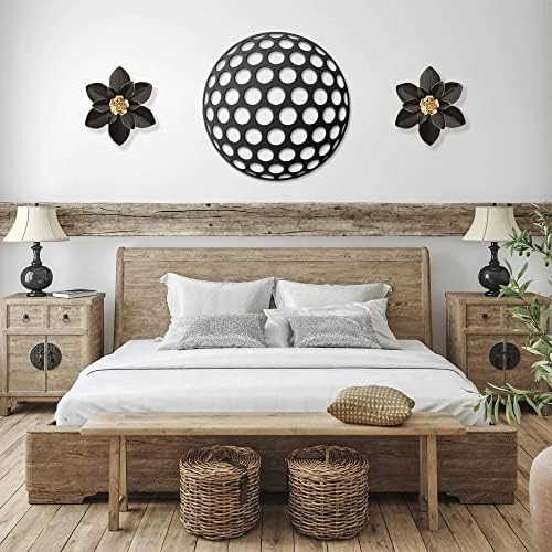 Metal Flower Wall Art Decor, 10“ Rustic Modern Floral Sculpture, Distressed Iron Wall Hanging Home Decoration Accent Artworks for Indoor Kitchen Bedroom Living Room Office Outdoor Garden Patio - Image 6