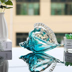 Qianwei Hand Blown Glass Conch Shell Figurines Ornament - Seashell Handmade Sea Animals for Home Crystal Glass Sculpture Coastal Decor - Ocean Beach Sea Shell Collection for Birthday Gift - Image 3