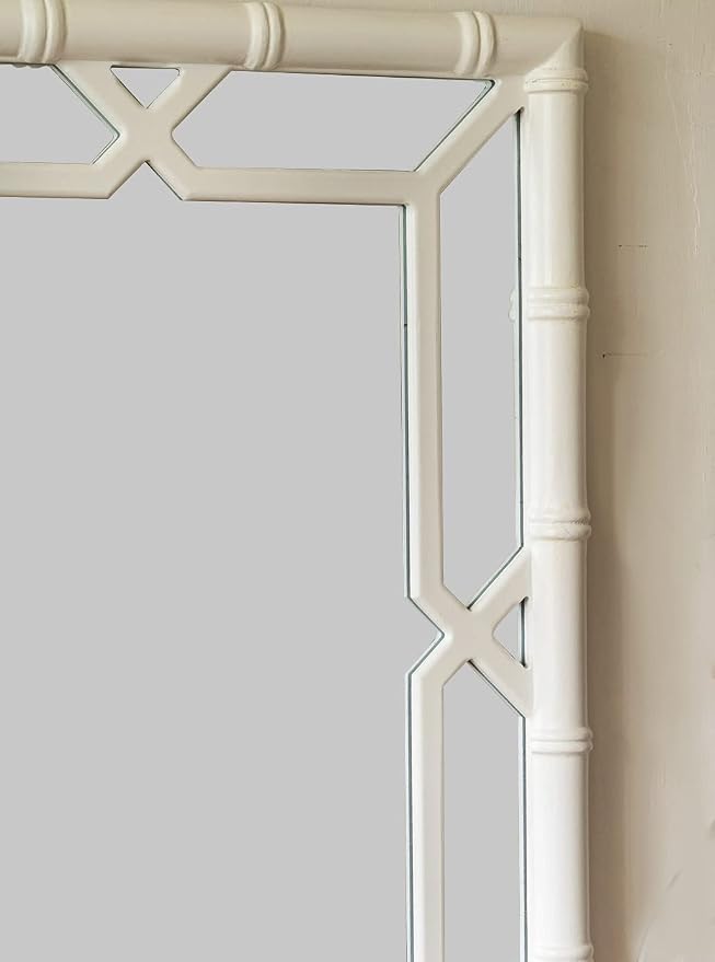 Bamboo-Look Solid Wood Window Pane Mirror 23" X 31" - Image 4