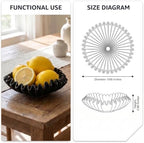 FESTGLOX Black Decorative Bowl, Decorative Fruit Bowls for Kitchen Counter - Image 2