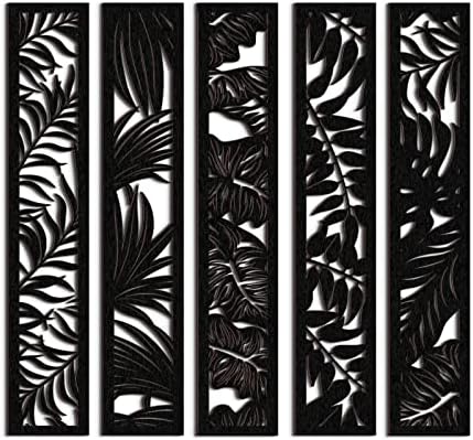 Blulu 5 Pieces Wooden Wall Art Hollow Carved Panels Home Decor by Blulu
