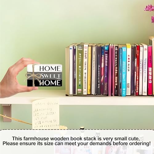 Mini Decorative Books For Home Decor, Small Wood Book Stack For Table Decor, Home Decor Book For Living Room Mantel, Farmhouse Stacked Books Decorative（L41） - Image 2