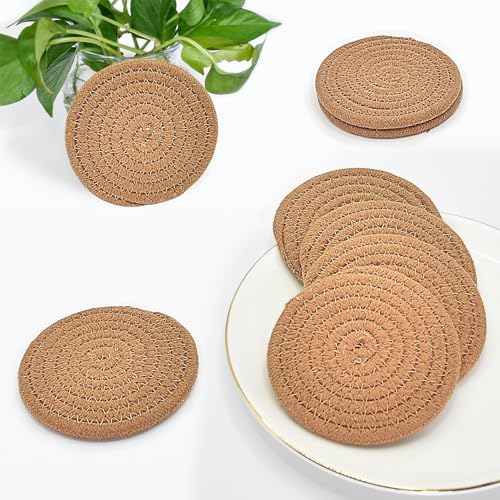 Woven Drink Coasters with Holder, Coasters for Drinks Set of 10 - Image 6