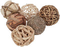 Kesywale Set of 6 Decorative Balls for Centerpiece Bowl Fillers, 2.8 inch Assorted Rattan Wicker Balls Spheres Orbs, Vase Fillers, Home Table Decor by Kesywale
