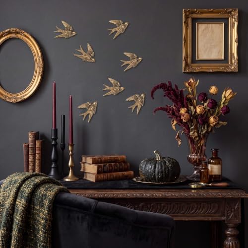 8 Piece Vintage Swallow Wall Decor, 4.7 Inch 3D Resin Bird Art Sculptures - Image 4