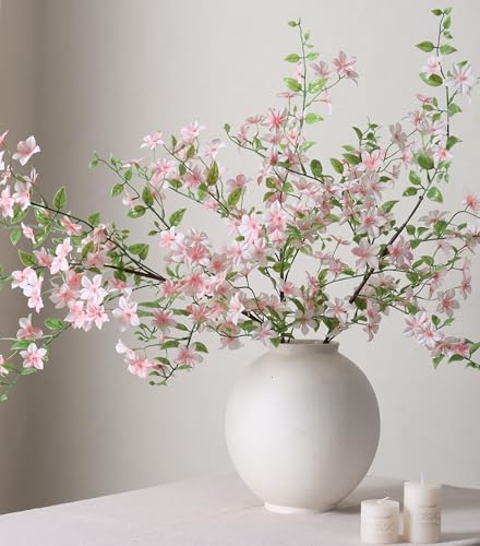 Fake Flowers, 3 Pcs Artificial Flowers Greenery Stems Faux Greenery Stems Branches for Vases Realistic Silk Real Touch Spring Greenery Stems Bulk Bedroom Office Wedding Table Summer Home Decor by HyeFloraartificialflowers