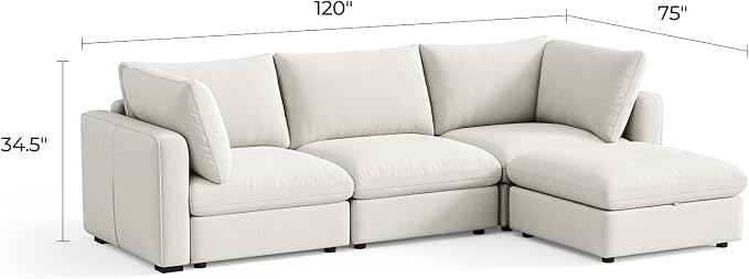 LINSY HOME Oversized Modular Sectional Sofa, 3 Seat Sofa Couches - Image 2