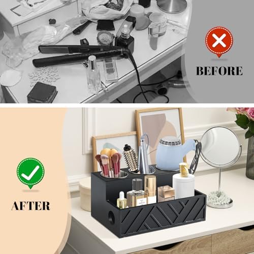 Hair Tool Organizer Wall Mounted, Hair Dryer Holder, Bathroom Countertop Organizer for Bathroom Accessories, Blow Dryer Organizer for Curling Iron, Hair Styling Tools, Vanity Organizer for Makeup - Image 5