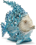 Hodao Sea Coral Fish Figurines Decoration Summer Beach Coastal Decor Coral Reef Angelfish Home Office Desk Decor Statues for Tabletop Shelf Bathroom Decoration Ornament Gifts for Mom (Blue) - Image 2