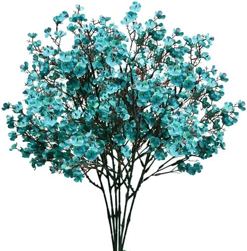 Mandy's 15 Bundles Artificial Teal Baby’s Breath Flowers by Mandys