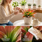 Artificial Agave Faux Agave 14.2In Fake Greenery Outdoor Artificial Plant Fake Plant for Indoor Home Decoration Plastic Plant Outdoor Decoration Front Porch Decor Simulation Plants，2Pack， Red - Image 3
