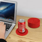 ABenkle 8 Pcs Drink Coasters with Holder, Cotton Woven Absorbent Coasters for Drinks, Minimalist Home Decor Coaster Set for Wooden Tabletop Protection Table, 4.3 inches - Image 5