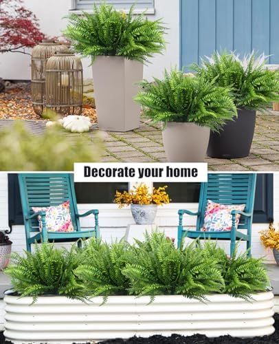 RECUTMS Artificial Boston Ferns,12 Bundles Faux Greenery Ferns - Image 6