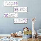4 Pcs Purple Bow Wall Decor, Light Purple Coquete Room Decor for Teen Girls, Inspirational Positive Affirmations Wall Wooden Hanging Sign Bathroom Art - Image 6