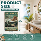 Mermaid Sign Vintage Tin Wall Decor Get Naked Sign Don't Make It Weird Iron Painting Mermaid Poster for Home Living Room Bathroom Toilet Hotel 12x8 Inch - Image 2
