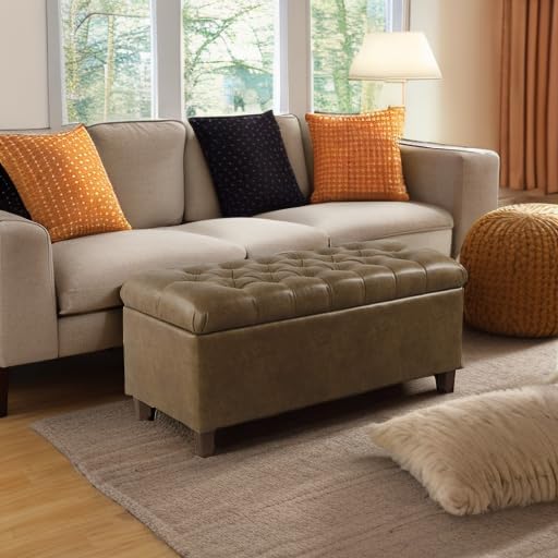 Homepop Home Decor | Button Tufted Storage Bench | Ottoman Bench - Image 8