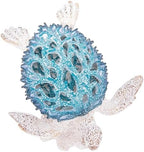 Aqua Sea Turtle Sculpture Coastal Nautical Tabletop Decor, 8.5 x 7 x 4 Inches Beach House Figurine Room Accent with Coral Reef Base - Image 7